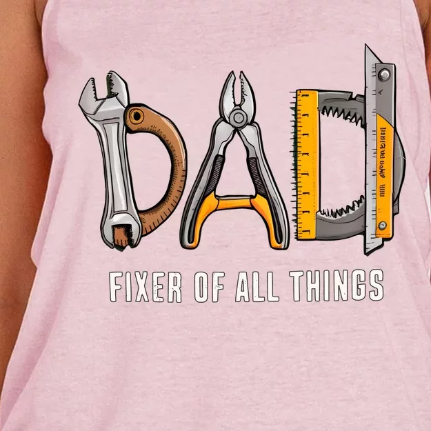 Dad Fixer Of All Things Dad Life Family Women's Knotted Racerback Tank