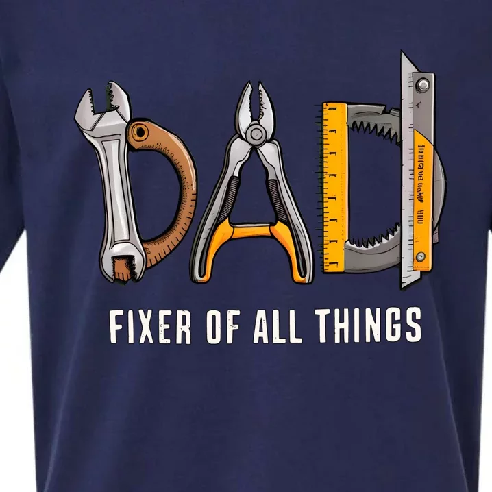 Dad Fixer Of All Things Dad Life Family Sueded Cloud Jersey T-Shirt