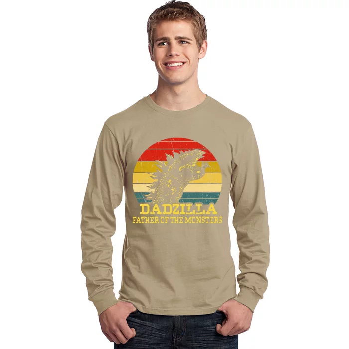 Dadzilla Father Of The Monsters Fathers Day Sunset Long Sleeve Shirt