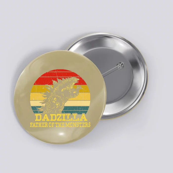 Dadzilla Father Of The Monsters Fathers Day Sunset Button