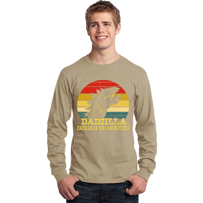 Dadzilla Father Of The Monsters Fathers Day Sunset Tall Long Sleeve T-Shirt