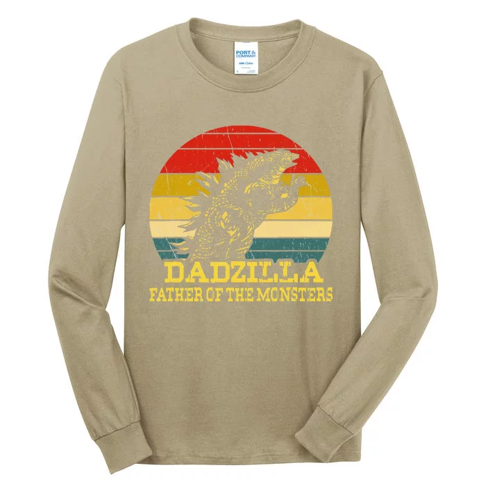 Dadzilla Father Of The Monsters Fathers Day Sunset Tall Long Sleeve T-Shirt