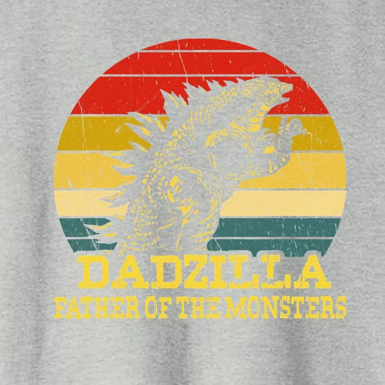 Dadzilla Father Of The Monsters Fathers Day Sunset Women's Crop Top Tee