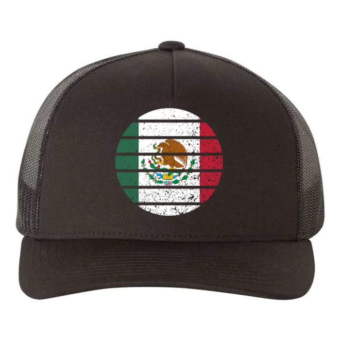 Distressed Flag Of Mexico Circle Yupoong Adult 5-Panel Trucker Hat