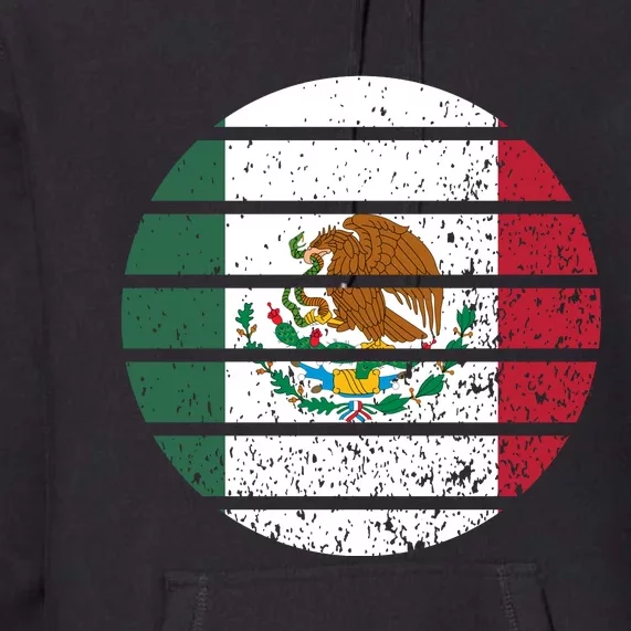 Distressed Flag Of Mexico Circle Premium Hoodie