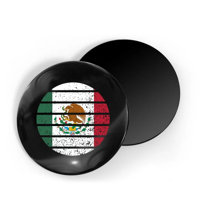 Distressed Flag Of Mexico Circle Magnet