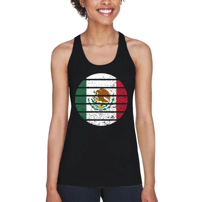 Distressed Flag Of Mexico Circle Women's Racerback Tank