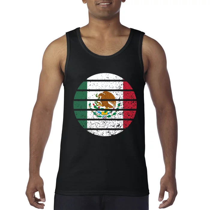 Distressed Flag Of Mexico Circle Tank Top