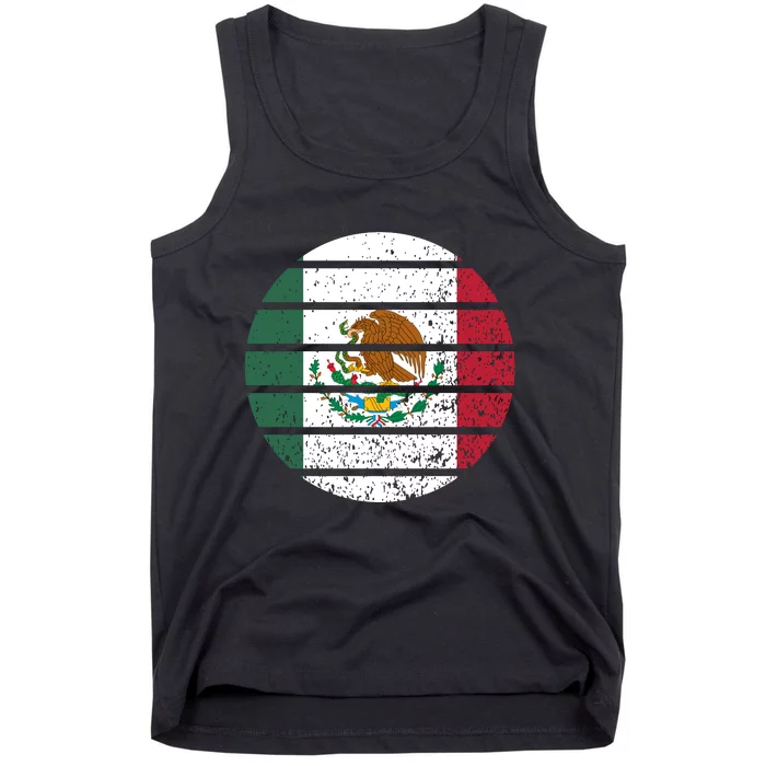 Distressed Flag Of Mexico Circle Tank Top