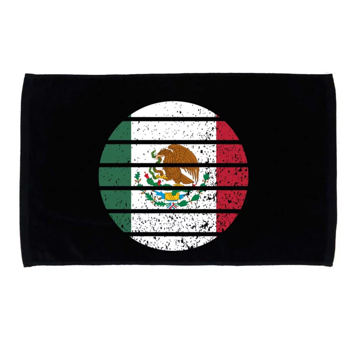 Distressed Flag Of Mexico Circle Microfiber Hand Towel