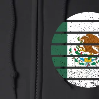 Distressed Flag Of Mexico Circle Full Zip Hoodie