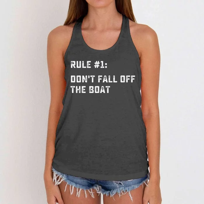 Dont Fall Off The Boat Funny Cruise Ship Vacation Women's Knotted Racerback Tank