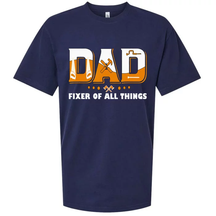 Dad Fixer Of All Things Funny Dad Joke Handyman Construction Sueded Cloud Jersey T-Shirt