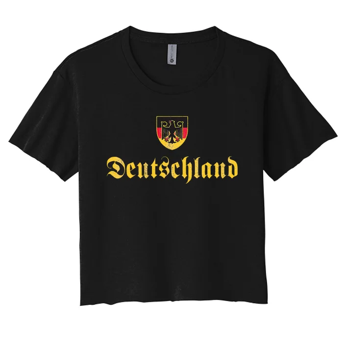 Deutschland Flag Of German I Love From Germany Women's Crop Top Tee