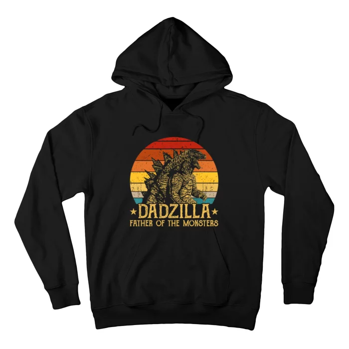 Dadzilla Father Of The Monsters Retro Vintage Sunset Hoodie