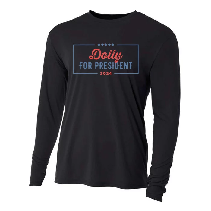 Dolly For President 2024 Retro Cooling Performance Long Sleeve Crew