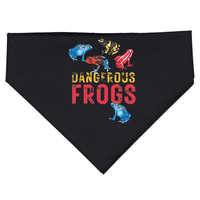 Dangerous Frogs P.O.I.S.O.N Dart Frogs Frog Lover USA-Made Doggie Bandana