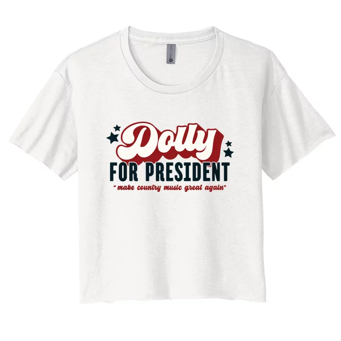 Dolly For President Women's Crop Top Tee