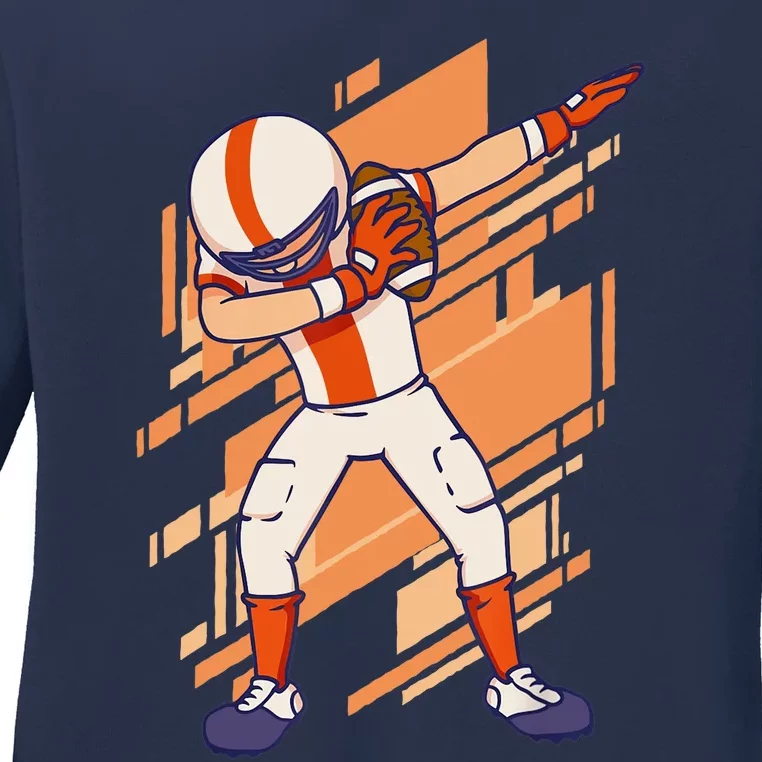 Dabbing Football Player American Football Sports Fan Dance Ladies Long Sleeve Shirt