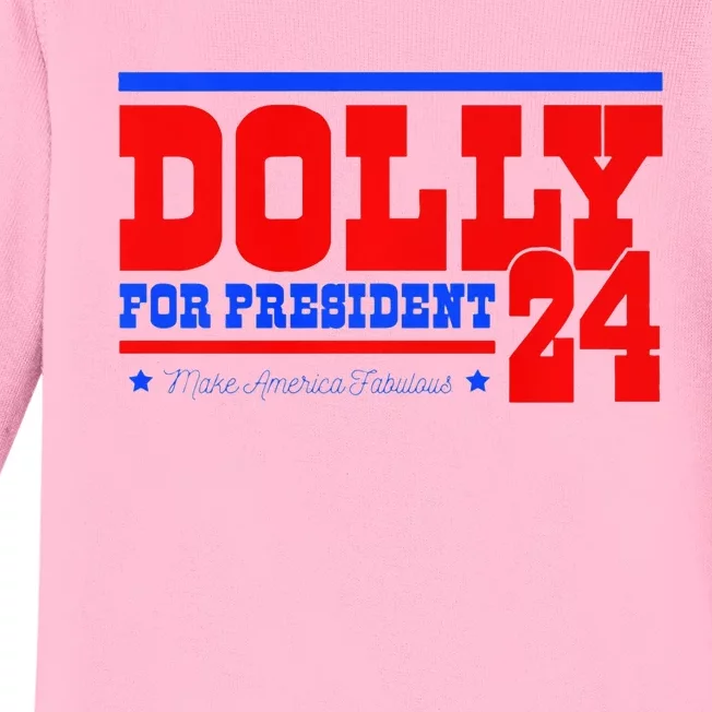 Dolly For President Premium Baby Long Sleeve Bodysuit