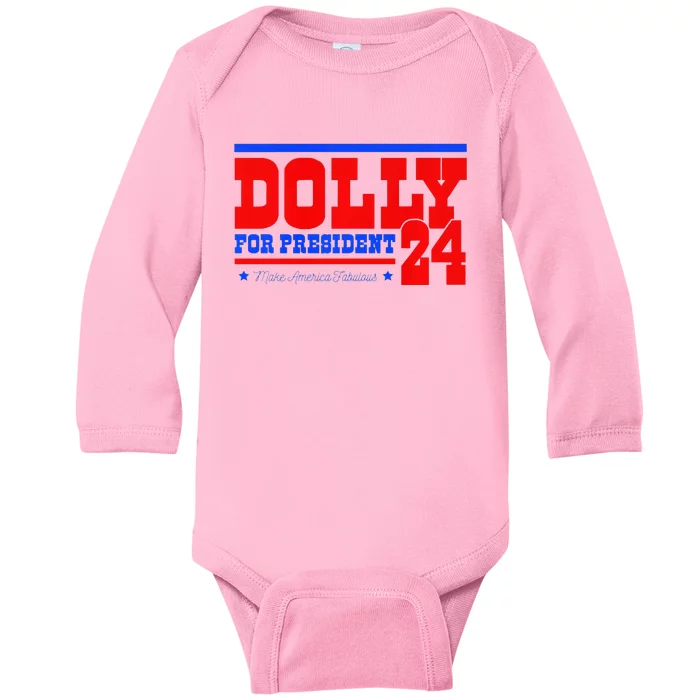 Dolly For President Premium Baby Long Sleeve Bodysuit