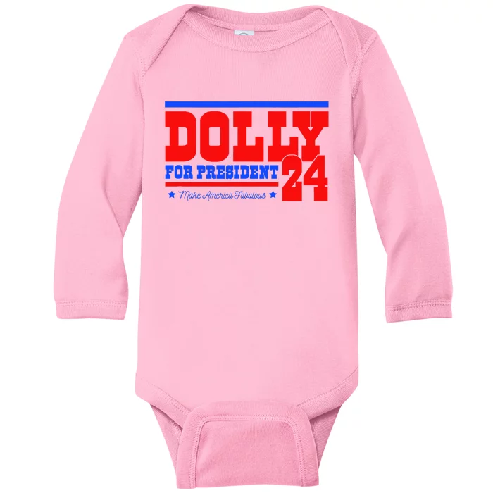 Dolly For President Baby Long Sleeve Bodysuit