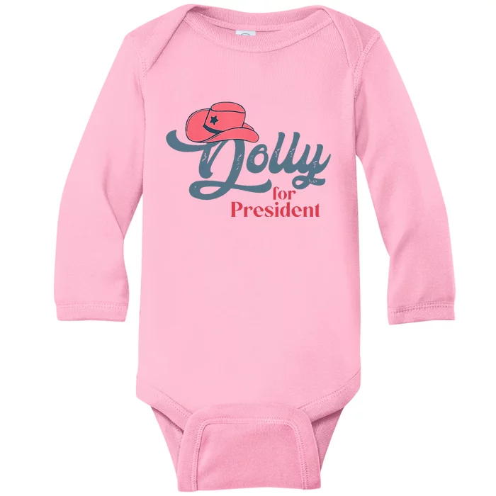 Dolly For President Baby Long Sleeve Bodysuit