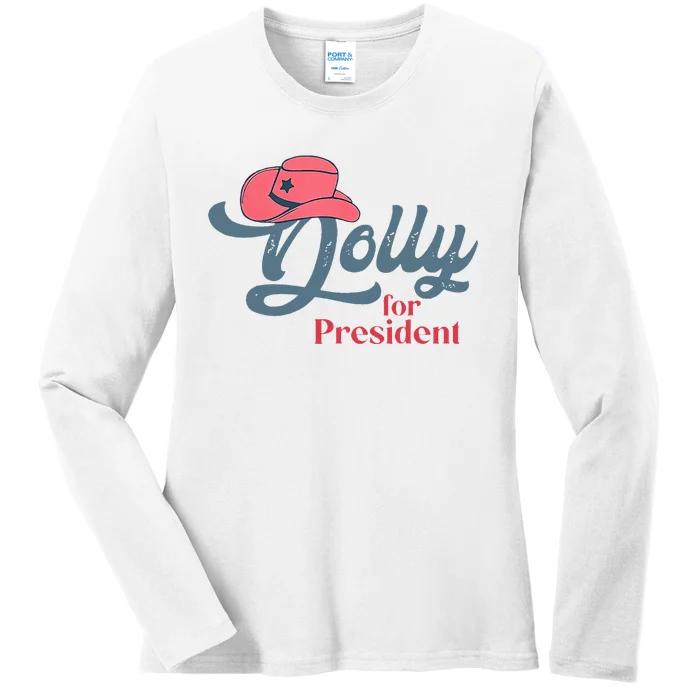 Dolly For President Ladies Long Sleeve Shirt