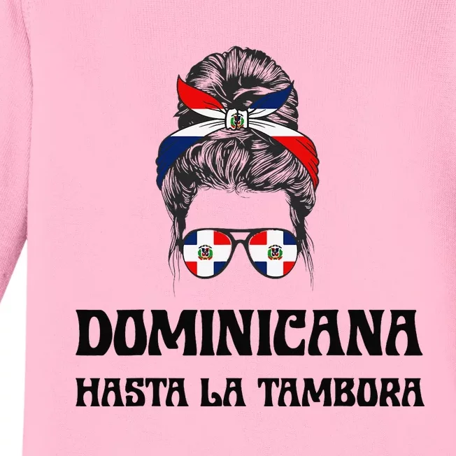 Dominicana Flag Pride RD Dominican Republic  Quote Baby Long Sleeve Bodysuit