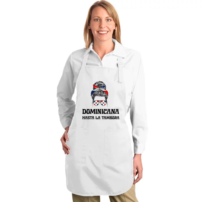 Dominicana Flag Pride RD Dominican Republic  Quote Full-Length Apron With Pocket