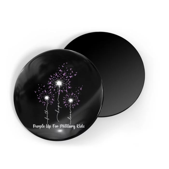 Dandelion Flower Purple Up For Military Month Magnet