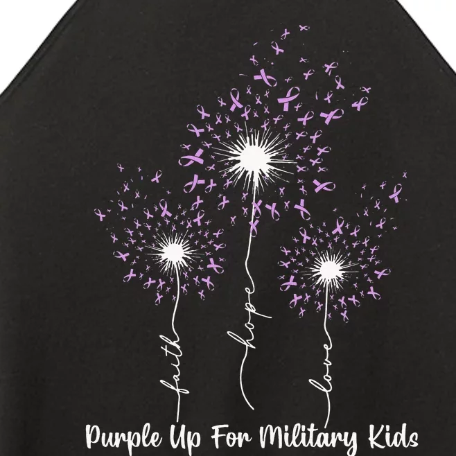 Dandelion Flower Purple Up For Military Month Women’s Perfect Tri Rocker Tank