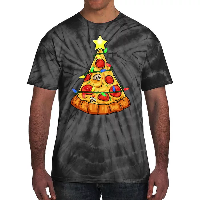 Deliciously Festive Pizza Christmas Tree Decoration Tie-Dye T-Shirt