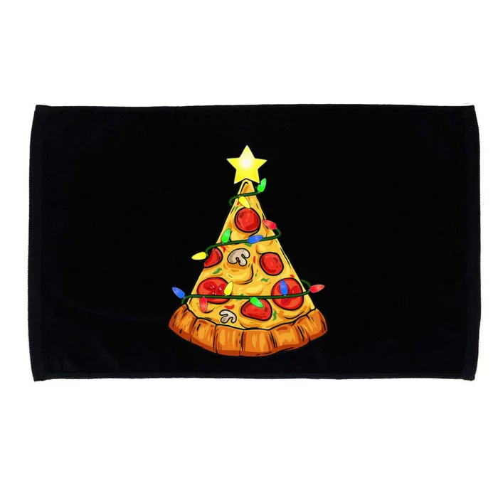 Deliciously Festive Pizza Christmas Tree Decoration Microfiber Hand Towel