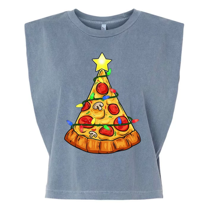 Deliciously Festive Pizza Christmas Tree Decoration Garment-Dyed Women's Muscle Tee