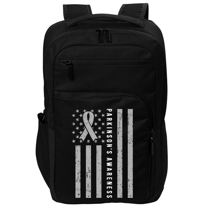 Disease Flag Parkinsons Awareness Ribbon Gray Impact Tech Backpack