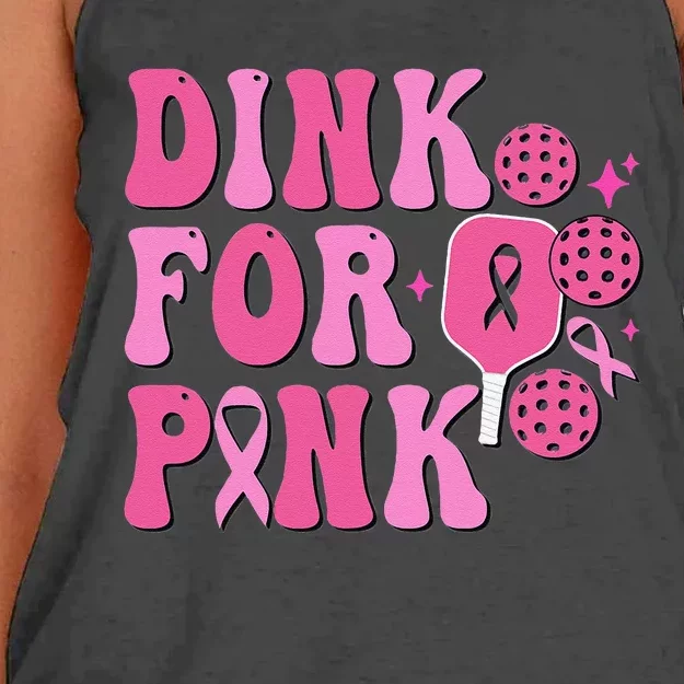 Dink For P.Ink Breast Cancer Awareness Pickleball Ribbon Gift Women's Knotted Racerback Tank