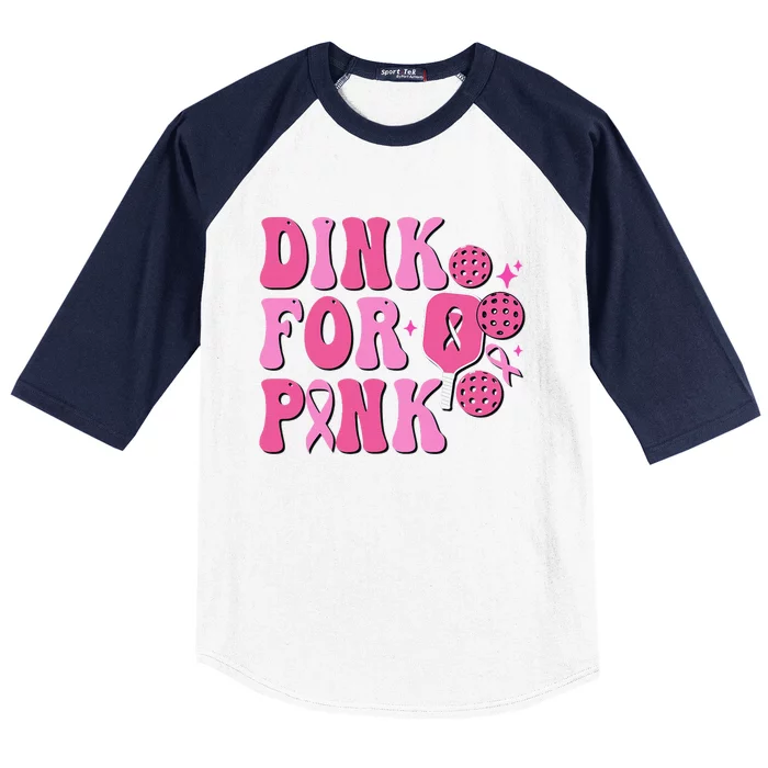 Dink For P.Ink Breast Cancer Awareness Pickleball Ribbon Gift Baseball Sleeve Shirt