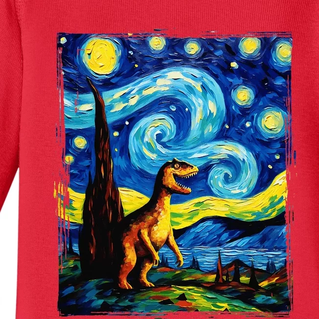 Dinosaur Fossils Paleontology Van Gogh Period Baby Long Sleeve Bodysuit