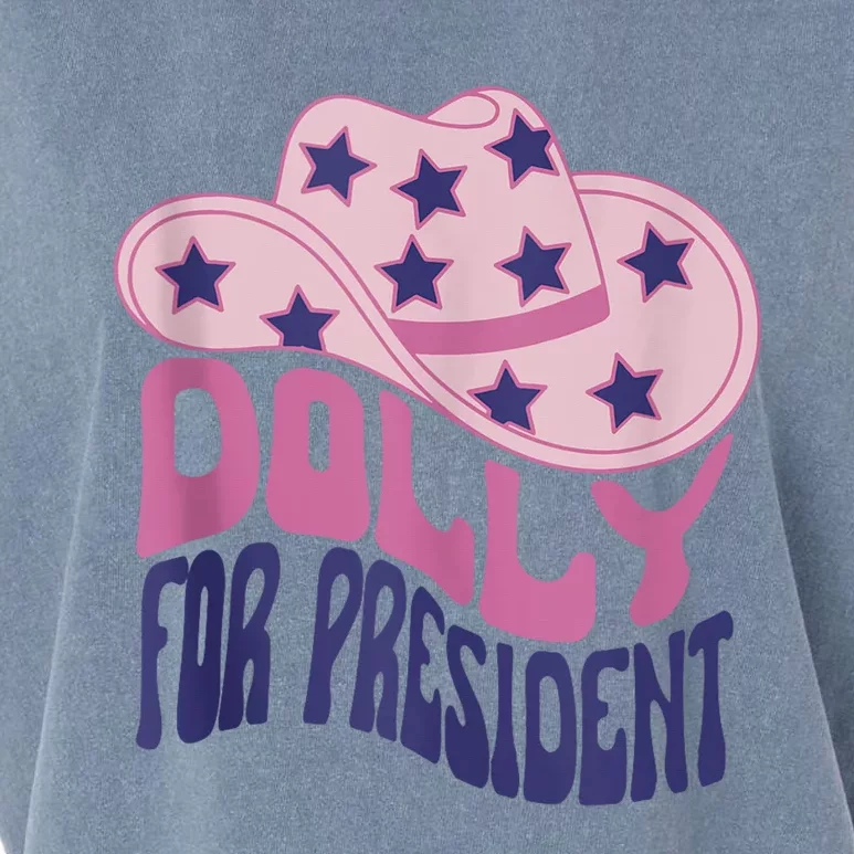 Dolly For President Personalized Dolly First Name Pink Cowboy Hat Garment-Dyed Women's Muscle Tee