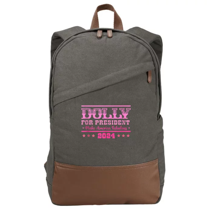 Dolly For President Personalized Dolly First Name Cotton Canvas Backpack