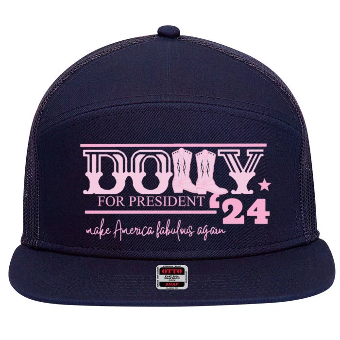 Dolly For President Personalized Dolly First Name Pink Boot 24 7 Panel Mesh Trucker Snapback Hat