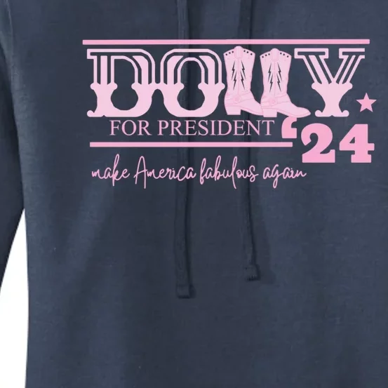 Dolly For President Personalized Dolly First Name Pink Boot 24 Women's Pullover Hoodie