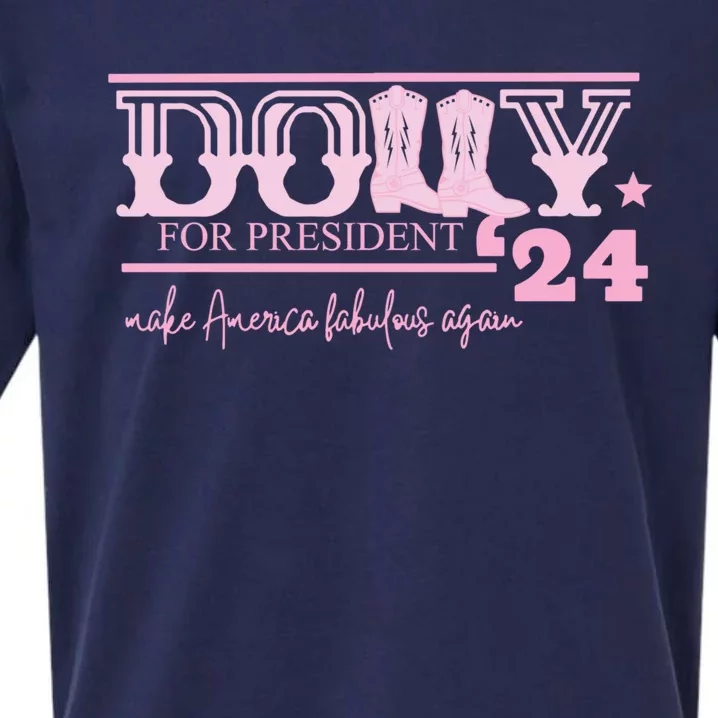 Dolly For President Personalized Dolly First Name Pink Boot 24 Sueded Cloud Jersey T-Shirt