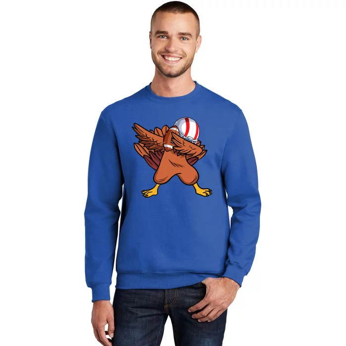 Dabbing Football Player Dabbing Turkey Thanksgiving Cool Gift Tall Sweatshirt