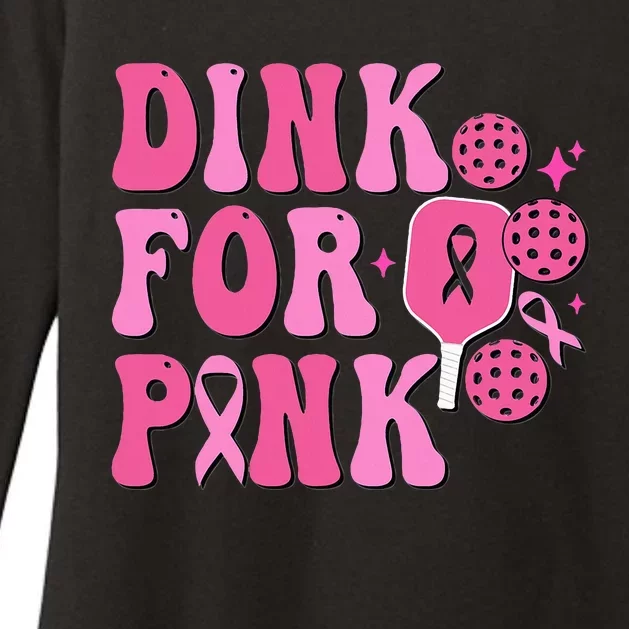 Dink For P.I.N.K Breast Cancer Awareness Pickleball Ribbon Womens CVC Long Sleeve Shirt