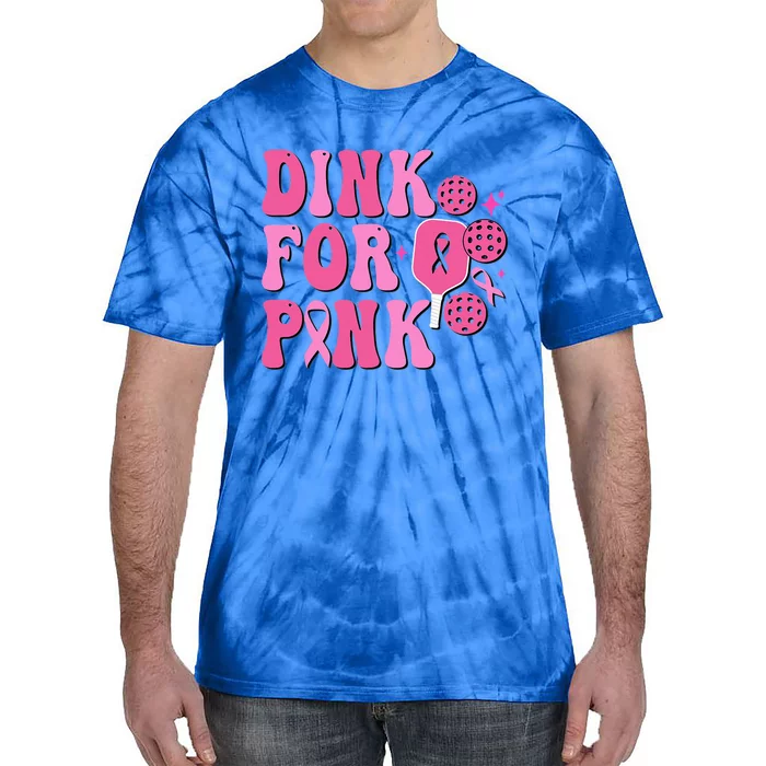 Dink For P.I.N.K Breast Cancer Awareness Pickleball Ribbon Tie-Dye T-Shirt