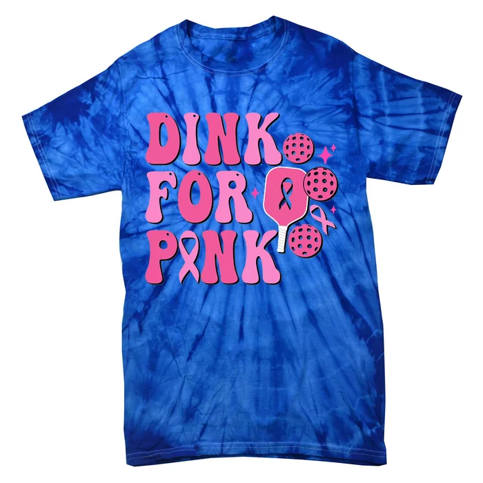 Dink For P.I.N.K Breast Cancer Awareness Pickleball Ribbon Tie-Dye T-Shirt