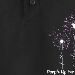 Dandelion Flower Purple Up For Military Dry Zone Grid Performance Polo