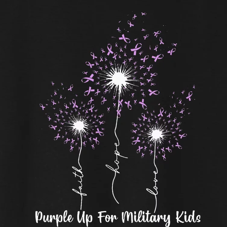 Dandelion Flower Purple Up For Military Women's Crop Top Tee